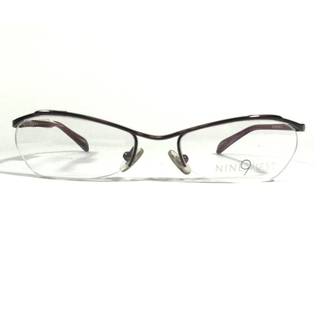 Nine West Petite Eyeglasses Frames 312 FB4 Purple Round Half Rim 49-17-125